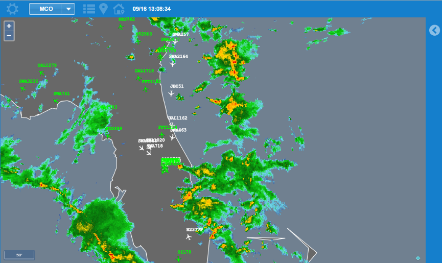 weather overlay patterns over Florida